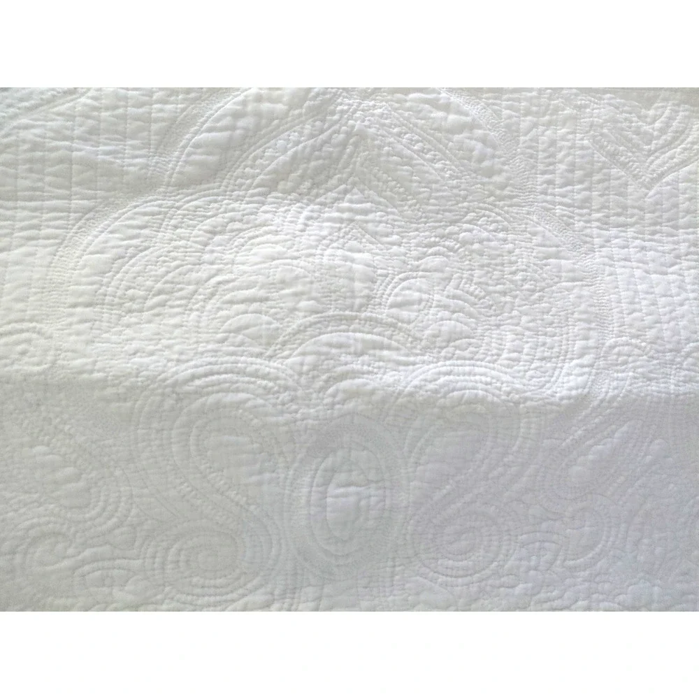 Joie Pillow Sham Set 2 Quilted Tie Back White KING Cottagecore Country Coastal